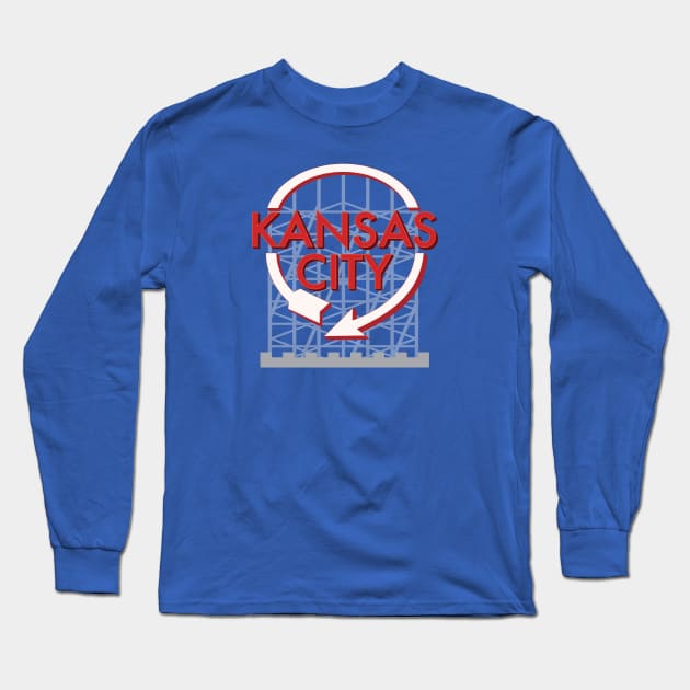 Kansas City Retro Rooftop Sign Long Sleeve T-Shirt by sentinelsupplyco